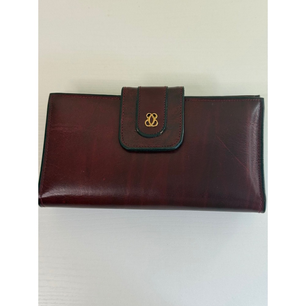 Vintage 1970s Di Lido Burgundy Leather Wallet Glove Cowhide Checkbook Organizer